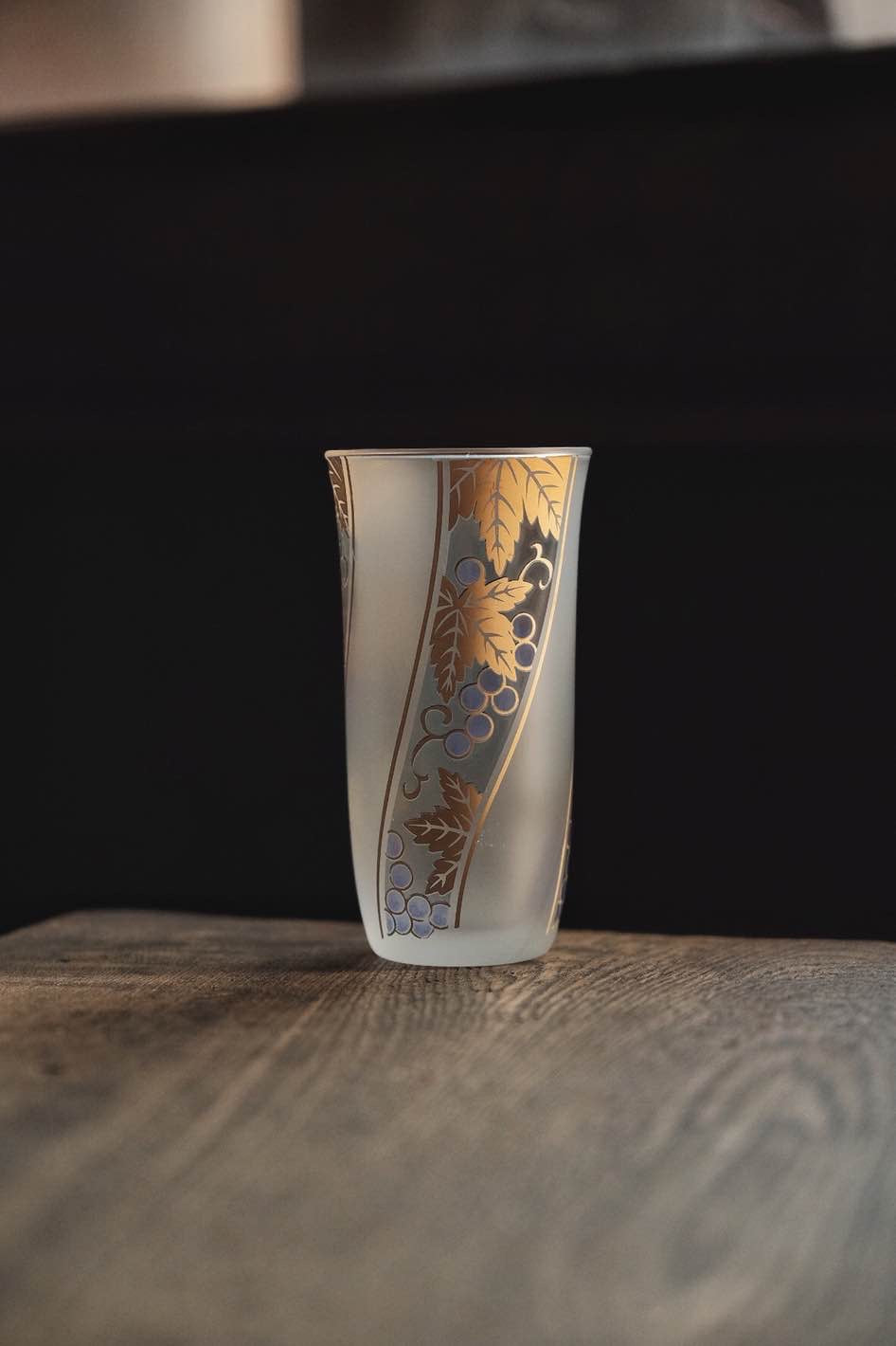 ($120)日本製 • SASAKI 佐佐木硝子磨砂和式印花小型玻璃杯(140ml)