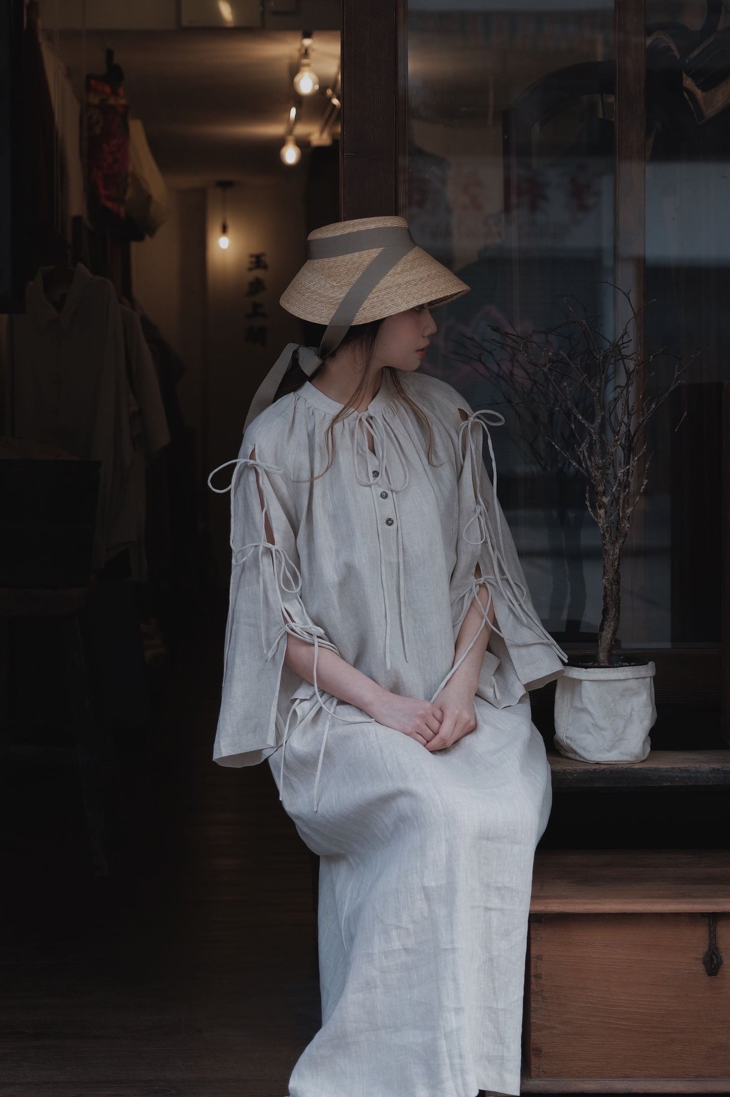 【Order item】French smock  本白亞麻